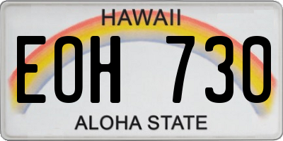 HI license plate EOH730