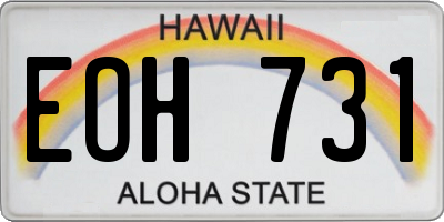 HI license plate EOH731