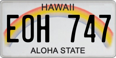 HI license plate EOH747