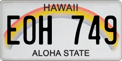 HI license plate EOH749