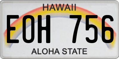 HI license plate EOH756
