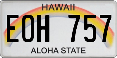 HI license plate EOH757