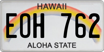 HI license plate EOH762