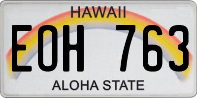 HI license plate EOH763