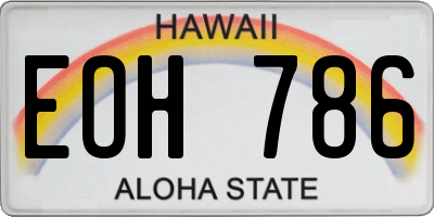 HI license plate EOH786