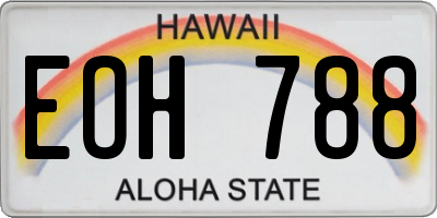 HI license plate EOH788