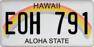 HI license plate EOH791