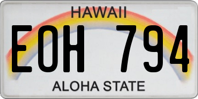 HI license plate EOH794