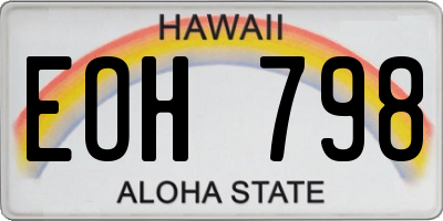 HI license plate EOH798