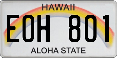 HI license plate EOH801