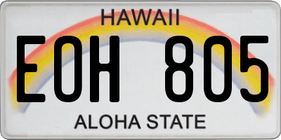 HI license plate EOH805