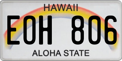 HI license plate EOH806