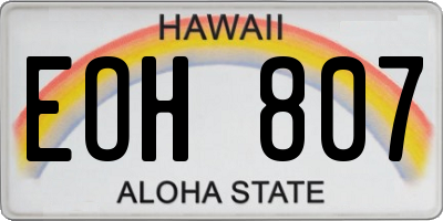 HI license plate EOH807