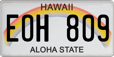 HI license plate EOH809