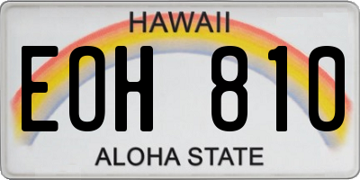 HI license plate EOH810