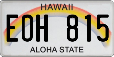 HI license plate EOH815