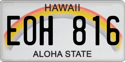HI license plate EOH816