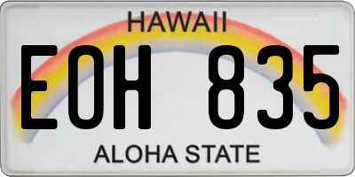 HI license plate EOH835