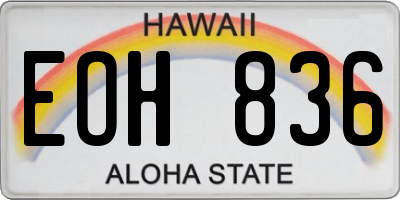 HI license plate EOH836