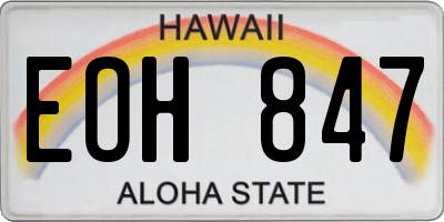 HI license plate EOH847