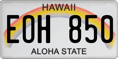 HI license plate EOH850