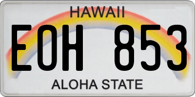HI license plate EOH853