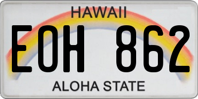 HI license plate EOH862