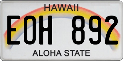HI license plate EOH892