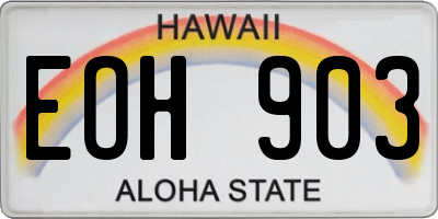 HI license plate EOH903