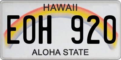 HI license plate EOH920