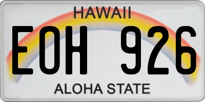 HI license plate EOH926