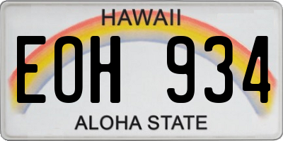 HI license plate EOH934
