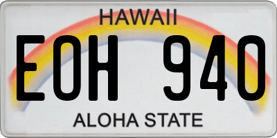 HI license plate EOH940