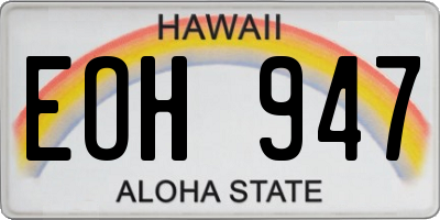 HI license plate EOH947