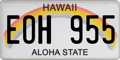 HI license plate EOH955