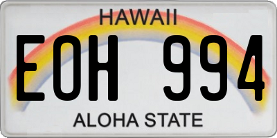 HI license plate EOH994