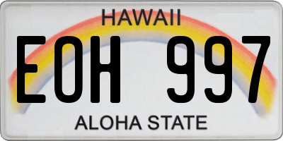 HI license plate EOH997