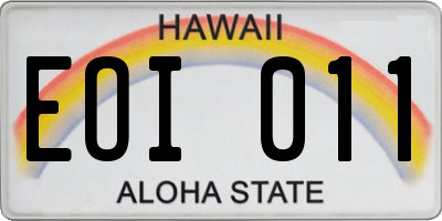 HI license plate EOI011