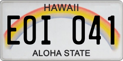HI license plate EOI041