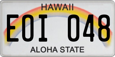 HI license plate EOI048