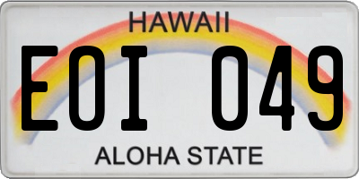 HI license plate EOI049