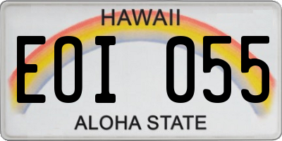 HI license plate EOI055