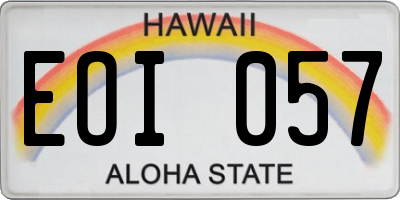 HI license plate EOI057