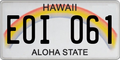 HI license plate EOI061