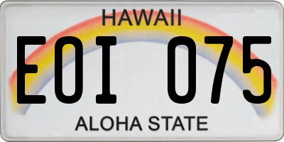 HI license plate EOI075
