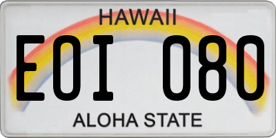 HI license plate EOI080