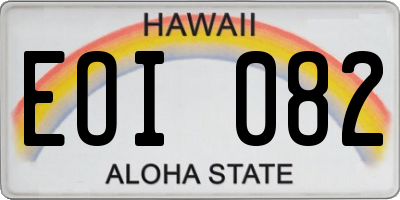 HI license plate EOI082