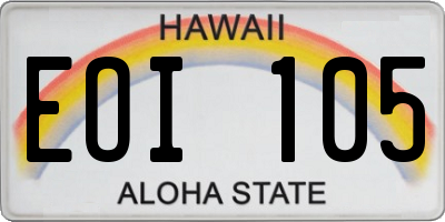 HI license plate EOI105