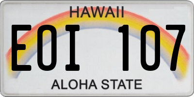 HI license plate EOI107