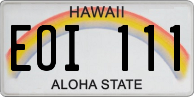 HI license plate EOI111